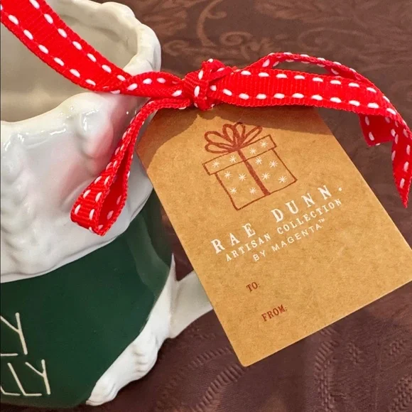 🎄Rae Dunn Holly Jolly Green and White Stocking Mug - Picture 3 of 9